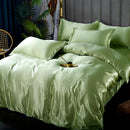 Set in seta satinata 4 pezzi 22 Momme | Toni di verde