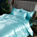 Set in seta satinata 4 pezzi 22 Momme | Toni blu