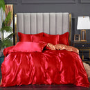 Set in seta satinata 4 pezzi 22 Momme | Toni di Rosso