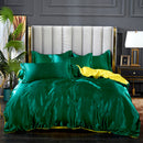 Set in seta satinata 4 pezzi 22 Momme | Toni di verde