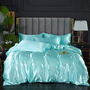 Set in seta satinata 4 pezzi 22 Momme | Toni blu