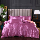 Set in seta satinata 4 pezzi 22 Momme | Toni viola