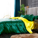 Set in seta satinata 4 pezzi 22 Momme | Toni di verde