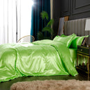 Set in seta satinata 4 pezzi 22 Momme | Toni di verde
