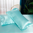 Set in seta satinata 4 pezzi 22 Momme | Toni blu