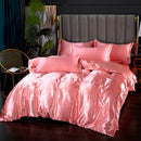 Set in seta satinata 4 pezzi 22 Momme | Toni rosati