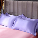 Set in seta satinata 4 pezzi 22 Momme | Toni viola