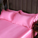 Set in seta satinata 4 pezzi 22 Momme | Toni rosati