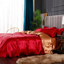 Set in seta satinata 4 pezzi 22 Momme | Toni di Rosso