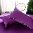 Set in seta satinata 4 pezzi 22 Momme | Toni viola