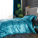 Set in seta satinata 4 pezzi 22 Momme | Toni blu