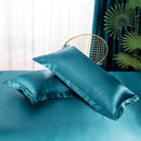 Set in seta satinata 4 pezzi 22 Momme | Toni blu