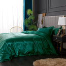 Set in seta satinata 4 pezzi 22 Momme | Toni di verde