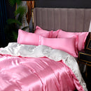 Set in seta satinata 4 pezzi 22 Momme | Toni rosati