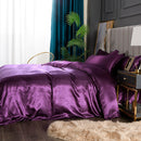 Set in seta satinata 4 pezzi 22 Momme | Toni viola