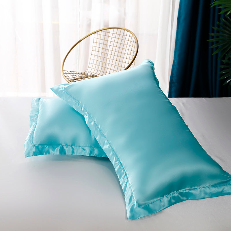 Set in seta satinata 4 pezzi 22 Momme | Toni blu