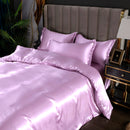 Set in seta satinata 4 pezzi 22 Momme | Toni viola