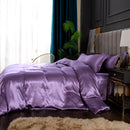 Set in seta satinata 4 pezzi 22 Momme | Toni viola