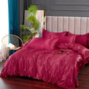 Set in seta satinata 4 pezzi 22 Momme | Toni di Rosso