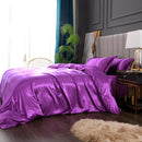 Set in seta satinata 4 pezzi 22 Momme | Toni viola