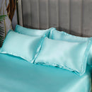 Set in seta satinata 4 pezzi 22 Momme | Toni blu