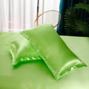 Set in seta satinata 4 pezzi 22 Momme | Toni di verde