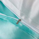 Set in seta satinata 4 pezzi 22 Momme | Toni blu