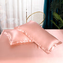 Set in seta satinata 4 pezzi 22 Momme | Toni rosati