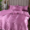 Set in seta satinata 4 pezzi 22 Momme | Toni viola