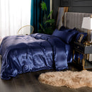 Set in seta satinata 4 pezzi 22 Momme | Toni blu