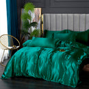 Set in seta satinata 4 pezzi 22 Momme | Toni di verde