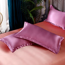 Set in seta satinata 4 pezzi 22 Momme | Toni viola