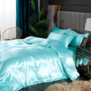 Set in seta satinata 4 pezzi 22 Momme | Toni blu