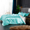 Set in seta satinata 4 pezzi 22 Momme | Toni blu