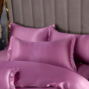 Set in seta satinata 4 pezzi 22 Momme | Toni viola